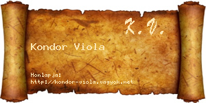 Kondor Viola névjegykártya